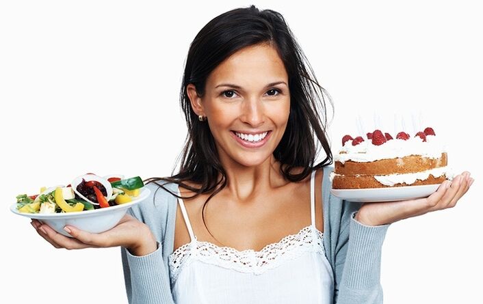 Le choix entre la salade et le gâteau